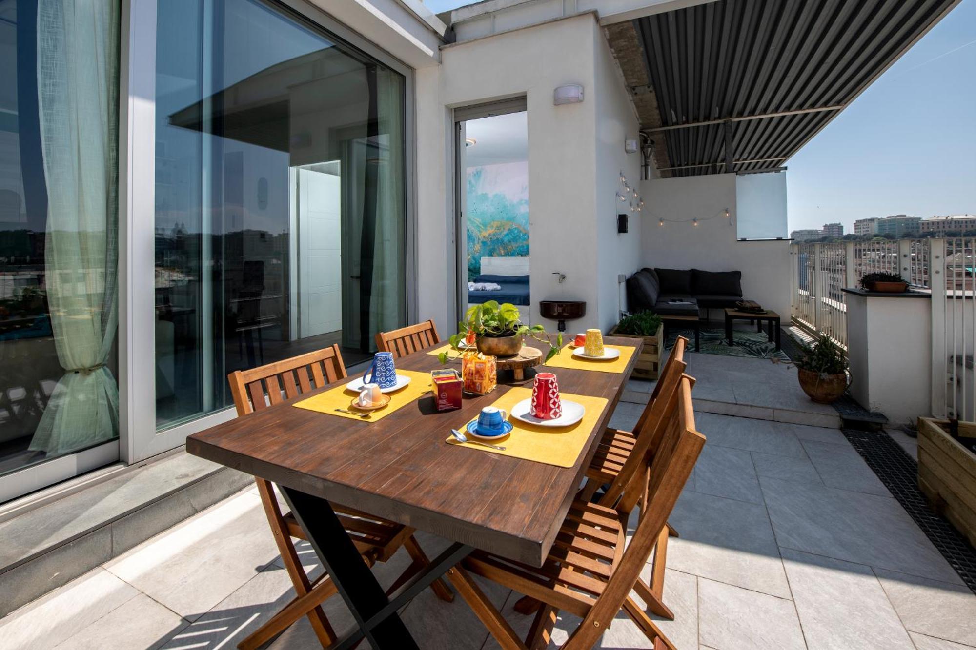 热那亚Attico Luxury Con Parcheggio E Terrazza Vista Mozzafiato公寓 外观 照片
